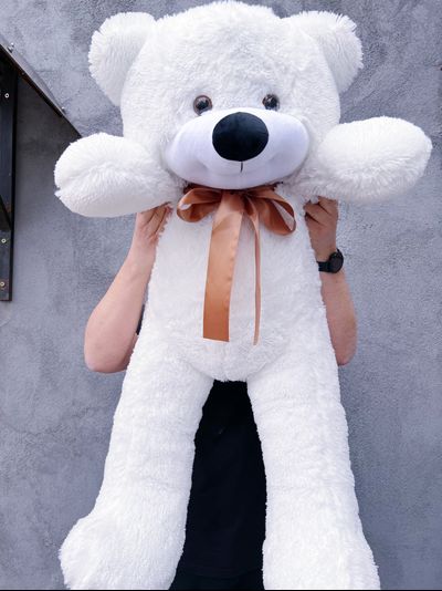 Большой плюшевый медведь 135 см белый Леброн