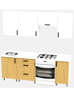 Кухня Эконом 1,5 метра (1100х400) Цвет: Белый/Дуб Сонома