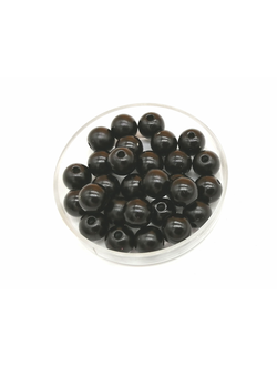 Бусины пластиковые под жемчуг 8 мм, цвет черный