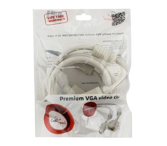 8716309022651	Кабель VGA Premium Cablexpert, 3м, 15M/15M, двойн.экран, феррит.кольца (white)