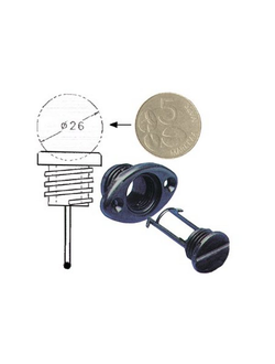 Сливная пробка под отвертку Marine Quality 17393 Ø16/24,5мм из чёрной пластмассы