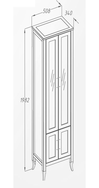 Пенал Opadiris Мираж 50 светлый орех