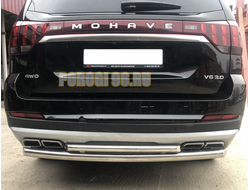 Защита заднего бампера двойная (кроме Корейских производителей авто) d60/42 для Kia Mohave (2021-...)