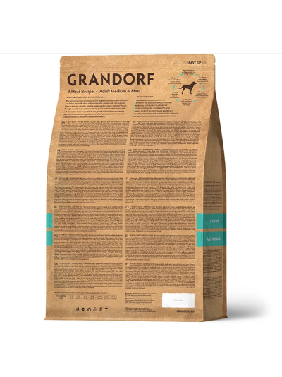 Grandorf (Грандорф): сухой корм для собак всех пород 4 вида мяса с пробиотиками, 10 кг
