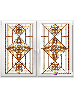 Витражная пленка, витражная пленка самоклеющаяся, пленочный витраж с классическим рисунком матовая