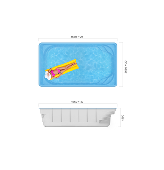 Композитный бассейн 4,66 х 2,66 х 1,55 &quot;Ален&quot; Franmer