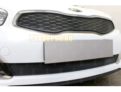 Защита радиатора KIA Ceed II 2015-2018 black верх (Luxe, Prestige, Premium)