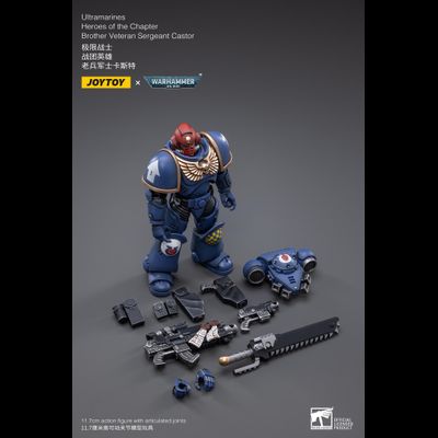 Ультрамарин сержант-интерцессор Кастор (Warhammer 40k) - КОЛЛЕКЦИОННАЯ ФИГУРКА 1/18 scale Sergeant Castor (JT2474) - JOYTOY