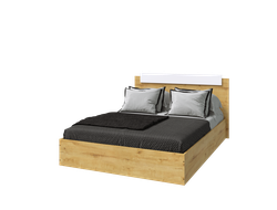 ЛДСП Кровать ЭКО 1,4 Дуб Вотан-Белый гладкий