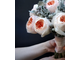 Свадебный букет из садовых пионовидных роз Дэвида Остина Джульетта (David Austin), брунии и стахиса