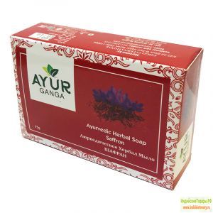 АЮРВЕДИЧЕСКОЕ МЫЛО ШАФРАН АЮРГАНГА (AYURVEDIC SOAP SAFFRON AYURGANGA), 75 г.
