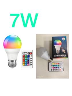 СВЕТОДИОДНАЯ ЛАМПОЧКА RGB С ПУЛЬТОМ ДИСТАНЦИОННОГО УПРАВЛЕНИЯ 16 ЦВЕТОВ