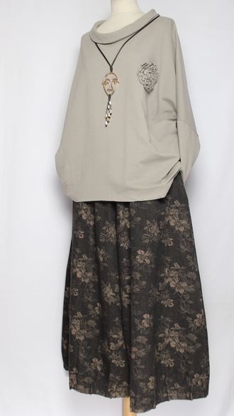 Джемпер Бохо "Хлопок хомут роза" хаки, голубой, бежевый до р.56