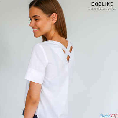 БЛУЗА DOCLIKE DL419 Белая