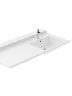 Раковина Dolomite Спартак 135 R правая белая глянец из искуcственного камня