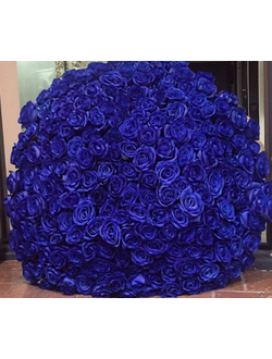 Букет 201 синяя роза с оформлением