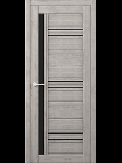 Межкомнатная дверь Невада графит софт с черными стеклами