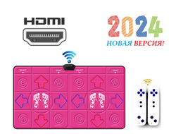 Беспроводной танцевальный коврик для двоих INTOUCH PINK 64бит HDMI + 250 игр, русское меню Арт.ТК085