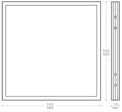 Светодиодная потолочная панель 36ватт Опал 595x595 встраиваемая, накладная.