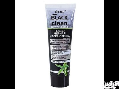Biтэкс Black Clean Угольная линия Черная маска-пленка для лица Т-зона с активированным бамбуковым уг