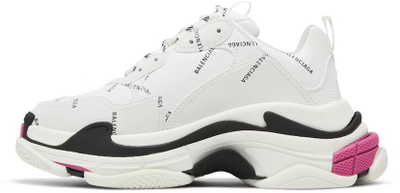 Balenciaga Triple S Sneaker Allover Logo White Pink женские