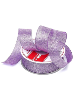 Лента метал. с люрексом/парча 25мм (фиолетовая), 22,8м