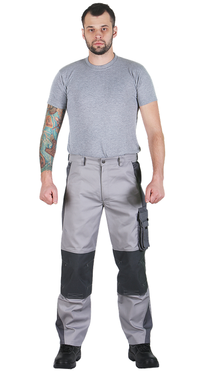 Брюки 2020-ТОМБОЙ®, цв. светло-серый/серый