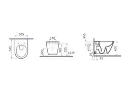 Комплект: Подвесной безободковый унитаз Vitra Integra Round, с тонким сиденьем с микролифтом, инсталяцией и панелью управления, 9856B003-7205
