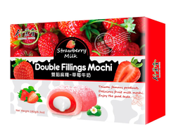 Японские моти Double Filligs Mochi клубника с молоком