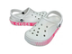 CROCS BAYABAND CLOG LOGO MOTION PINK СВЕТЛО-СЕРЫЕ