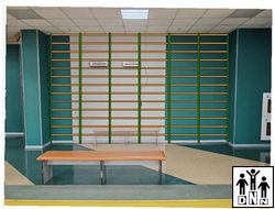 Шведские стенки 6шт. 890х3300мм Металический каркас с деревянными перекладинами (монтаж, доставка, разгрузка, подъём)