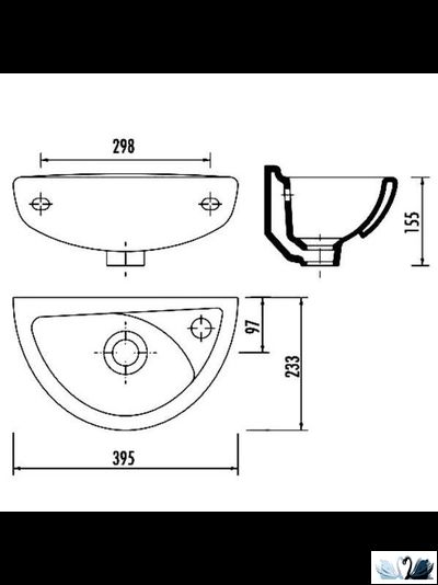 Мини раковина Creavit TP040-00CB00E-0000, 40 см