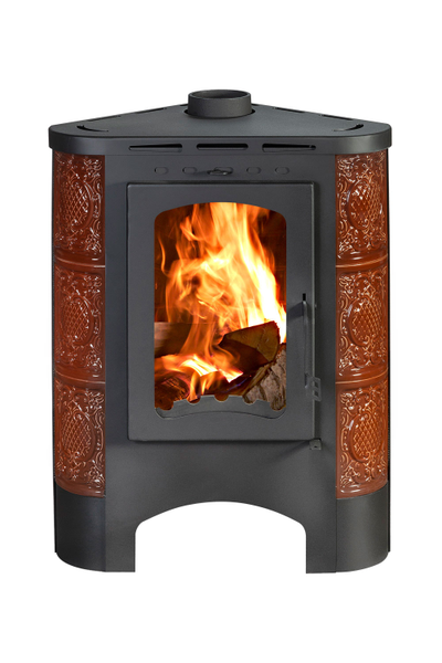 Печь-камин Бавария угловая радиус изразцовая Барокко, Экокамин (Россия)