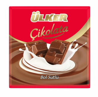 ULKER шоколад молочный, 60 гр.