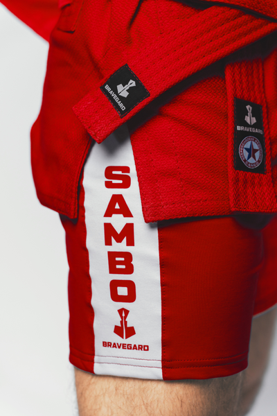 Шорты для самбо ВФС BRAVEGARD Ascend красные