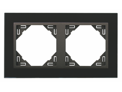 Efapel 90920 TES, Рамка 2 поста, черное стекло/серый