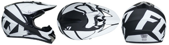 Шлем Fox, реплика, 2XL, full face, черно-белый