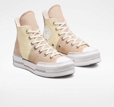Женские бежевые Кеды Converse Chuck 70 Plus Colorblock A03498C