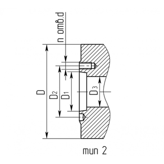 Патрон токарный 200 мм (Посадка 6-й условный конус) 7100-0033 В (Высокой точности) Современная маркировка 3-200.33.14 В