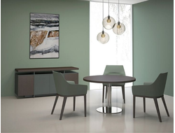 Круглый стол на хромированной опоре