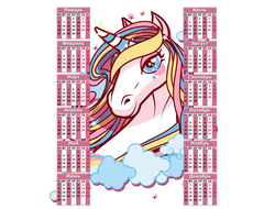 Календарь настенный Единорог №4