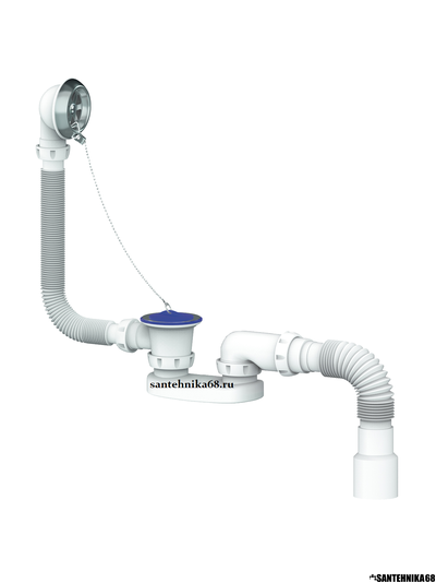 Сифон для ванны с переливом и пробкой Unicorn S12