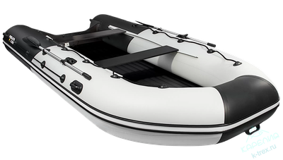 Лодка ПВХ Мастер Лодок Ривьера Килевое надувное дно 4300 "Комби" Св.Серый / Чёрный