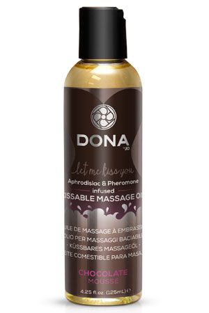 Вкусовое массажное масло с феромонами и ароматом "Шоколадный мусс" DONA Kissable Massage Oil Chocola