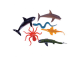 Набор фигурок "В мире животных", "Морские животные", 6 шт., 10 см, 1TOY, Т50514