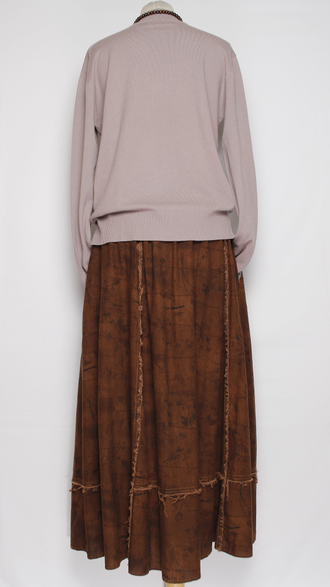 ЮБКА "Веточки винтажная" терракотовая  до р.52