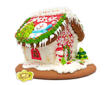 Пряничный домик с большим снеговиком  (М)