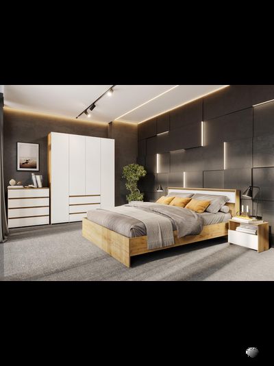 Некст набор мебели для спальни Дуб Золотой / Белая шагрень