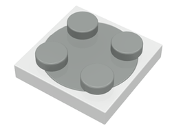 Turntable 2 x 2 Plate with Light Gray Top 3680 / 3679, White (3680c01)