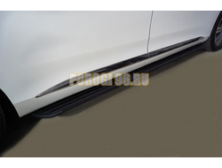 Пороги алюминиевые "Slim Line Black" 2020 мм ТСС для Gac GN8 2021-